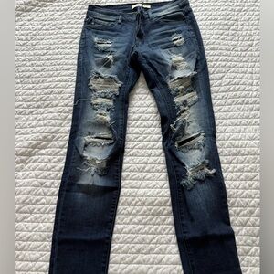 KanCan Dark Blue Distressed Skinny Jeans